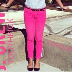 Hot pink skinny Courderoys